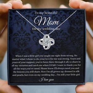 Mom on my wedding day necklace